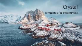  Presentation with islam famous mosque in turkish - Slide deck consisting of norway with red rorbu house background and a light blue colored foreground