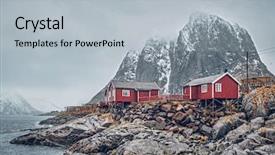  Presentation with falling snow - PPT theme consisting of falling snow in winter background and a light blue colored foreground