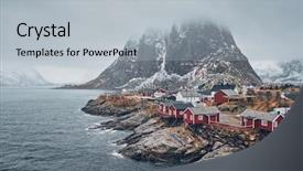  Presentation with islam famous mosque in turkish - Slide set consisting of norway with red rorbu house background and a light gray colored foreground