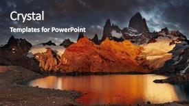  Presentation with sunrise - Presentation theme having laguna de los tres background and a dark gray colored foreground