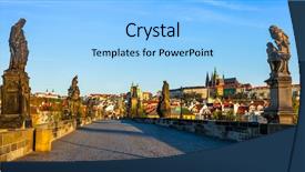  Presentation with czech republic - Presentation enhanced with panorama of charles bridge background and a light blue colored foreground