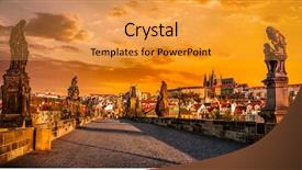  Presentation with czech republic - Presentation design enhanced with surise prague czech republic background and a gold colored foreground