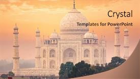  Presentation with taj mahal - Amazing presentation theme having symbol - india travel background agra backdrop and a yellow colored foreground