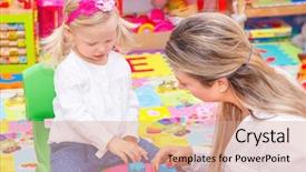  Presentation with cute - Amazing theme having daycare center - cute little girl with young backdrop and a coral colored foreground