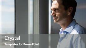  Presentation with executive - Amazing slides having daydreaming - thoughtful male executive looking backdrop and a  colored foreground