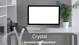  Presentation with working remotely - Slide set featuring daylight-interior-with-white-modern background and a gray colored foreground