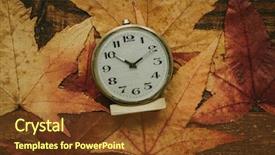 Presentation with old clock time antique - Presentation having daylight saving clocks fall back - old alarm clock between yellow background and a tawny brown colored foreground