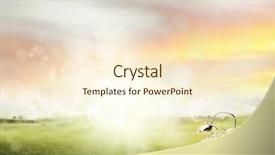  Presentation with alarm - PPT theme consisting of daylight savings time - alarm clock in sunlit spring background and a cream colored foreground