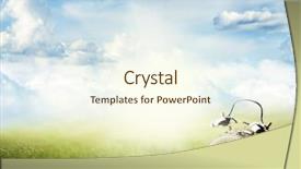  Presentation with alarm - Theme consisting of daylight savings time - alarm clock in sunlit spring background and a cream colored foreground