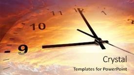  Presentation with clock face - PPT layouts enhanced with daylight savings time - clock face in bright sky background and a lemonade colored foreground