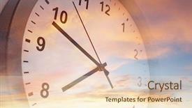  Presentation with clock face - Theme featuring daylight savings time - clock face in bright sky background and a lemonade colored foreground