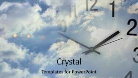  Presentation with clock face - Audience pleasing presentation design consisting of daylight savings time - clock face in bright sky backdrop and a light blue colored foreground