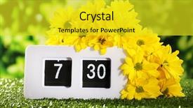  Presentation with green nature - Slide deck featuring daylight savings time - digital alarm clock on green background and a yellow colored foreground