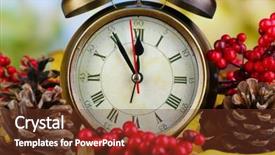  Presentation with old clock time antique - Amazing slide deck having sitting with gifts near christmas backdrop and a light gray colored foreground