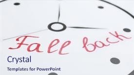  Presentation with fall - Presentation theme having daylight savings time - phrase fall back on clock background and a sky blue colored foreground