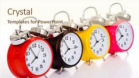  Presentation with public alarm - Presentation theme enhanced with daylight savings time - several brightly colored traditional alarm background and a cream colored foreground