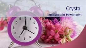  Presentation with beautiful flowers border floral design - Beautiful slide deck featuring daylight savings time - small alarm clock with beautiful backdrop and a sky blue colored foreground