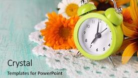  Presentation with alarm - Amazing slide set having daylight savings time - small alarm clock with beautiful backdrop and a lemonade colored foreground
