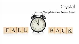  Presentation with space time - Audience pleasing presentation theme consisting of daylight savings time - wooden cubes with space backdrop and a white colored foreground