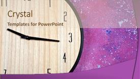  Presentation with clock - Slide set consisting of daylight savings time ends - big clock hanging on color background and a lemonade colored foreground