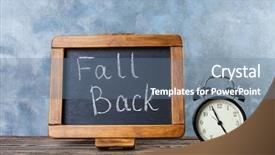  Presentation with fall - Audience pleasing slide deck consisting of daylight savings time ends - chalkboard with text fall back backdrop and a  colored foreground