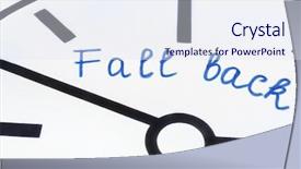  Presentation with fall - Audience pleasing PPT theme consisting of daylight savings time ends - phrase fall back on clock backdrop and a sky blue colored foreground