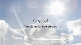  Presentation with clock face - Presentation theme consisting of daylight time change - clock face in blue sky background and a  colored foreground