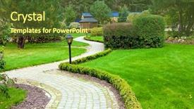  Presentation with safari park beautiful wildlife animal - Slide set with daylily flower - beautiful park garden background and a tawny brown colored foreground