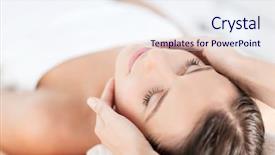  Presentation with beauty salon - Presentation theme having dayspa - health beauty resort and relaxation background and a sky blue colored foreground