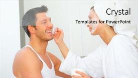  Presentation with cosmetic - Amazing presentation having dayspa couple applying cosmetic products eachother backdrop and a white colored foreground