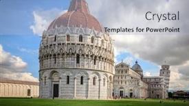  Presentation with square - Audience pleasing presentation design consisting of daytime-long-exposure-image backdrop and a light blue colored foreground