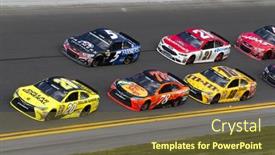  Presentation with nascar - Presentation having daytona-beach-fl-feb-21 background and a tawny brown colored foreground