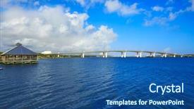 Presentation with cabin - Presentation design having daytona beach halifax river in florida cabin and bridge usa background and a ocean colored foreground