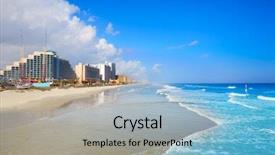  Presentation with florida beach - Beautiful theme featuring daytona beach in florida coastline of usa backdrop and a light blue colored foreground