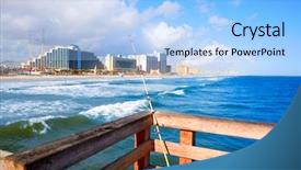  Presentation with florida beach - Slides having daytona beach in florida coastline of usa background and a light blue colored foreground