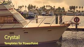  Presentation with florida beach - Colorful presentation design enhanced with daytona beach in florida marina boats at halifax river usa us backdrop and a tawny brown colored foreground