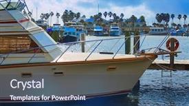  Presentation with florida beach - Beautiful PPT theme featuring daytona beach in florida marina boats at halifax river usa us backdrop and a ocean colored foreground