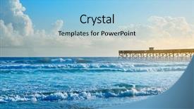  Presentation with florida beach - Colorful presentation design enhanced with daytona beach in florida shore with pier usa backdrop and a light blue colored foreground