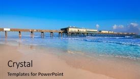  Presentation with florida beach - Audience pleasing slide set consisting of daytona beach in florida shore with pier usa backdrop and a coral colored foreground