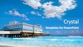  Presentation with florida beach - Colorful PPT layouts enhanced with daytona beach in florida with pier and coastline usa backdrop and a teal colored foreground