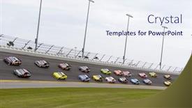  Presentation with nascar - Amazing presentation theme having daytona-beach-nc-feb-23 backdrop and a sky blue colored foreground