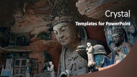  Presentation with heritage - Presentation theme featuring dazu-rock-carvings background and a tawny brown colored foreground
