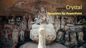  Presentation with world heritage - Slide deck enhanced with dazu-rock-carvings background and a tawny brown colored foreground