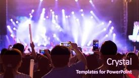  Presentation with light and globe people - Colorful presentation theme enhanced with dazzling - crowded people and colorful light backdrop and a wine colored foreground