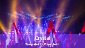  Presentation with light and globe people - PPT layouts enhanced with dazzling - crowded people and colorful light background and a  colored foreground