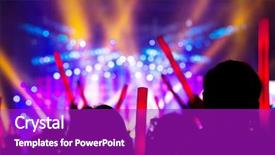  Presentation with outdoors - Colorful theme enhanced with dazzling - crowded people and colorful light backdrop and a  colored foreground