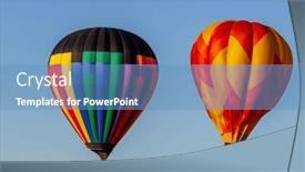  Presentation with balloons blue - Slide deck having dazzling-balloons-dance and a teal colored foreground