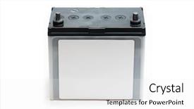  Presentation with battery - Audience pleasing presentation theme consisting of electrolytes - car battery or automotive battery backdrop and a white colored foreground