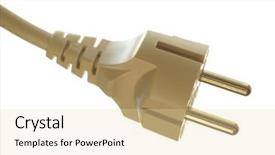  Presentation with electric - Theme consisting of ac dc - electric plug isolated over white background and a lemonade colored foreground