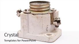  Presentation with firearms safety - Audience pleasing PPT theme consisting of electrical protection - electricity ceramic safety device backdrop and a  colored foreground